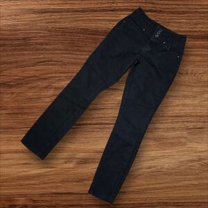Black Goth Emo Button Front Skinny Jeans